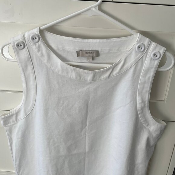 Hobbs London Maddy Vest Sleeveless Boatneck Button Detail Top White Sz M - Picture 9 of 11